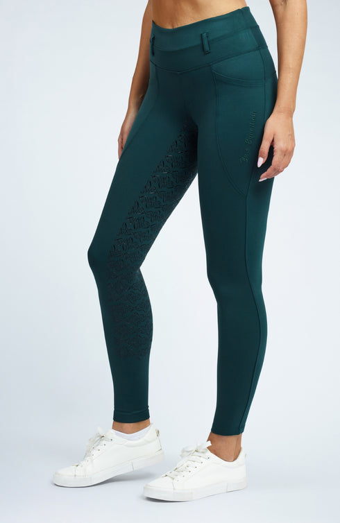 Youth FlexForm Sculpting Riding Tights - Deep Green